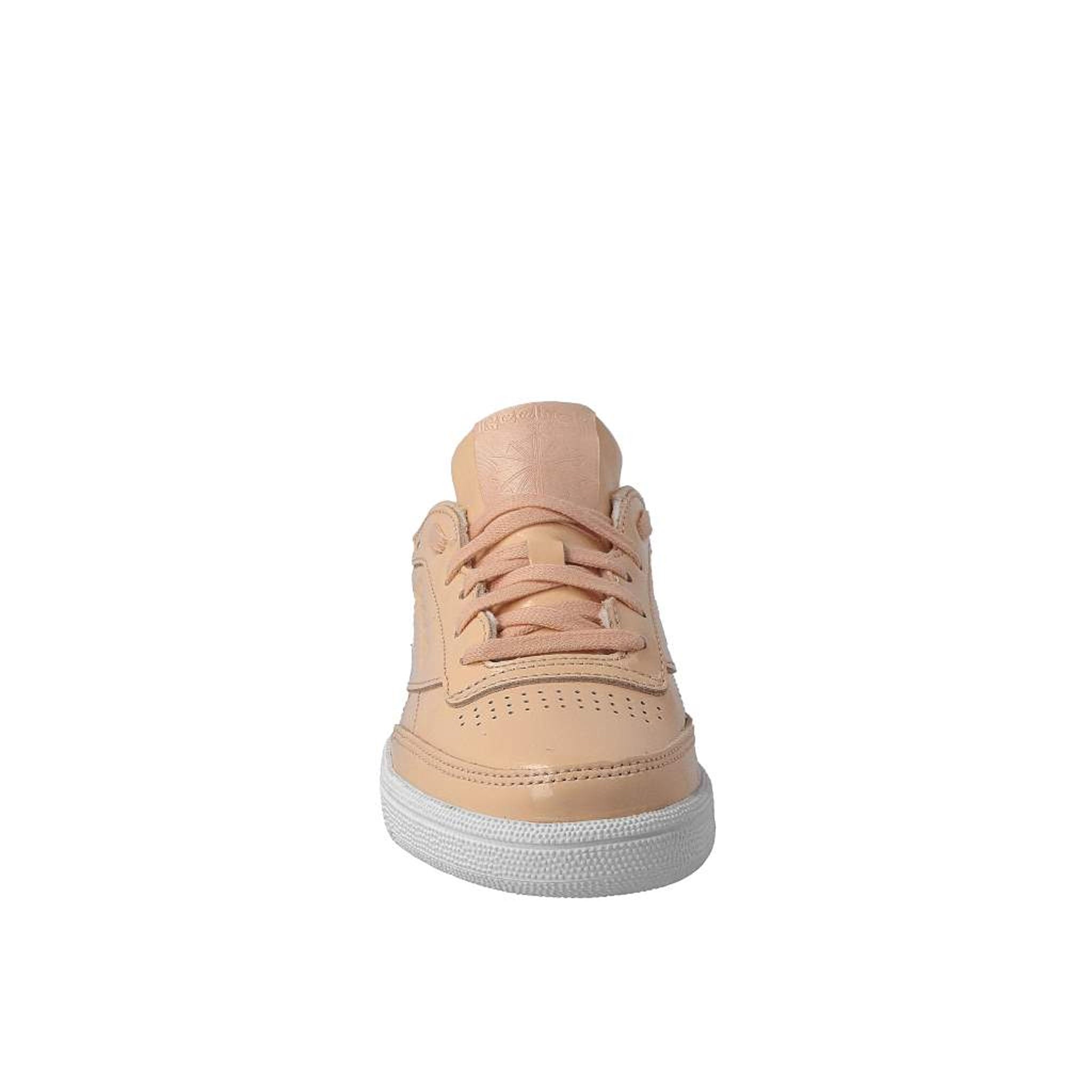 Reebok Club C85 Patent Lace-Up Pink Smooth Leather Womens Trainers BS9778