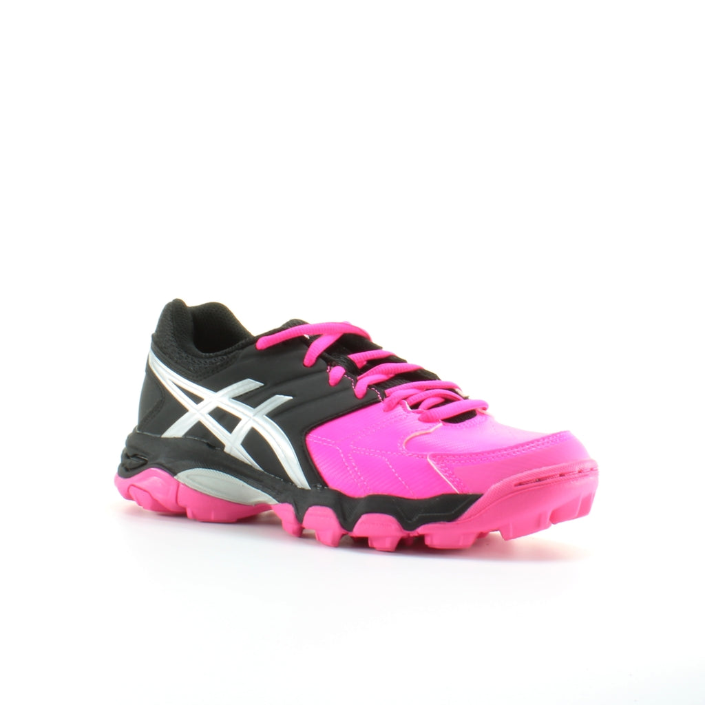 Asics Gel-Blackheath 6 GS Pink Black Leather Kids Lace Up Trainers C649Y 2093