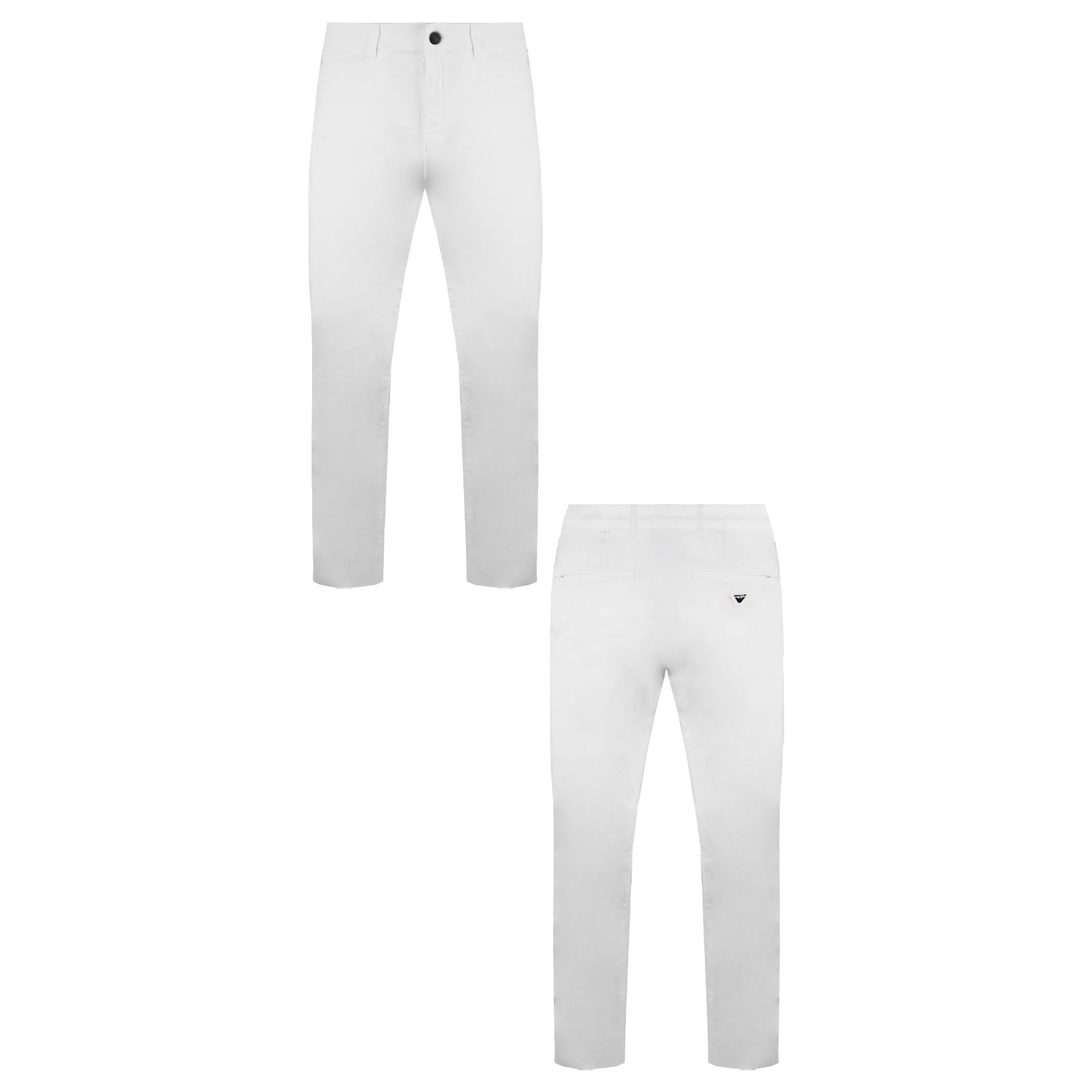 Armani Jeans Mens Slim Fit White Chinos