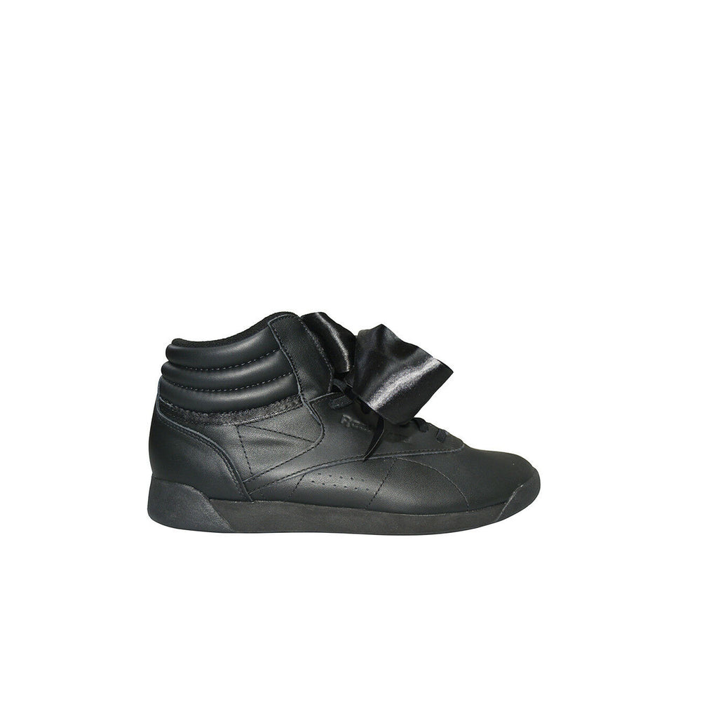 Reebok Freestyle High Satin Bow Womens Black Trainers