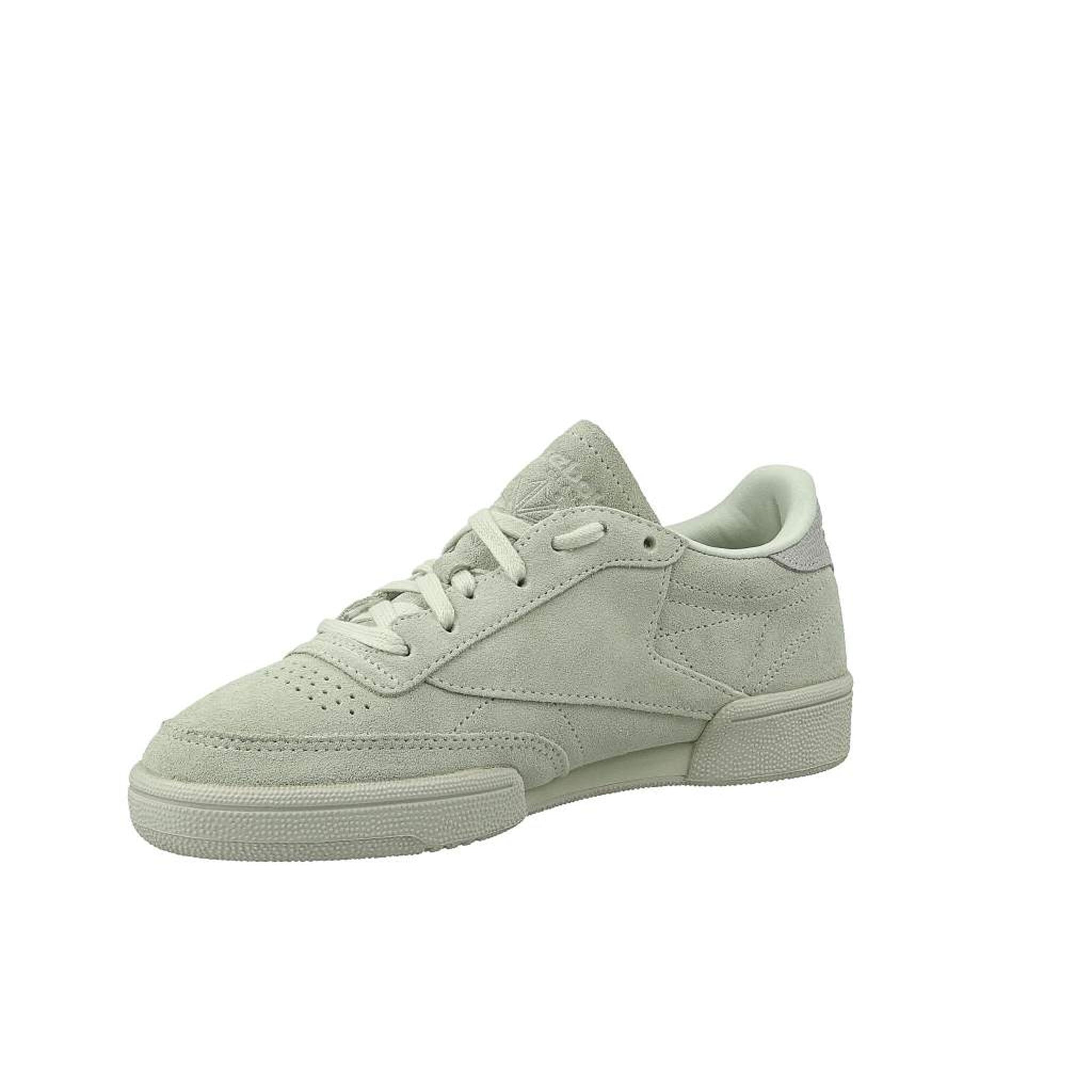 Reebok Club C85 NBK Lace-Up Green Suede Leather Womens Trainers CM9054