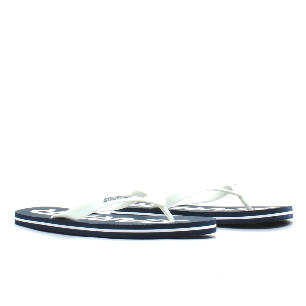 Starter Phoenix Mens Navy White Synthetic Mens Slip On Thong Flip Flops