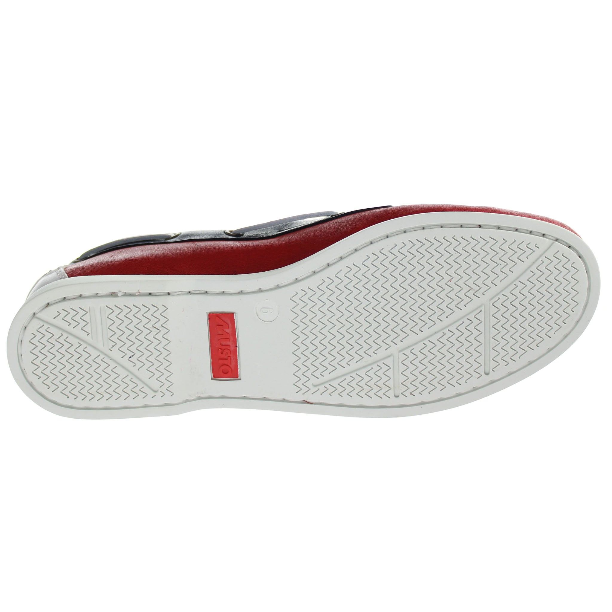 Musto Harbour Mens White/Red Boat Shoes