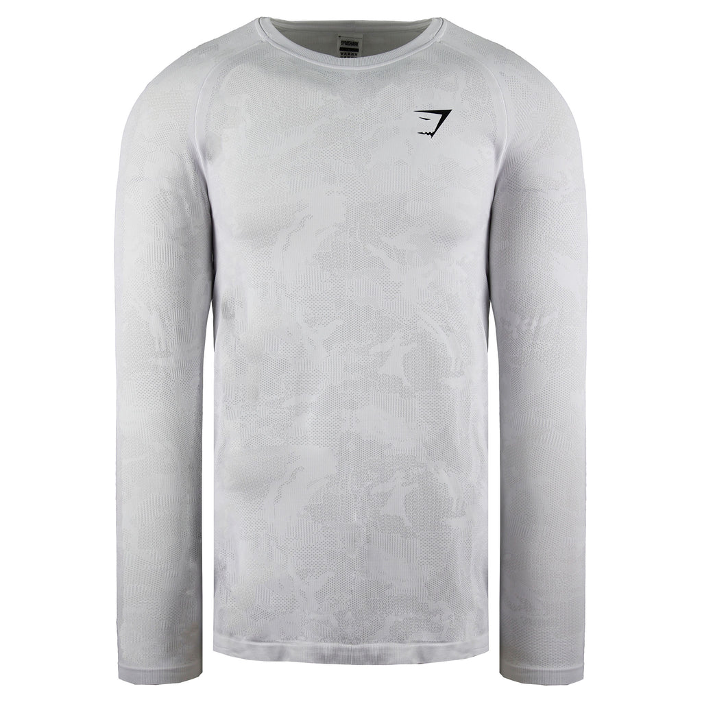 Gymshark Geo Mens White Seamless Top