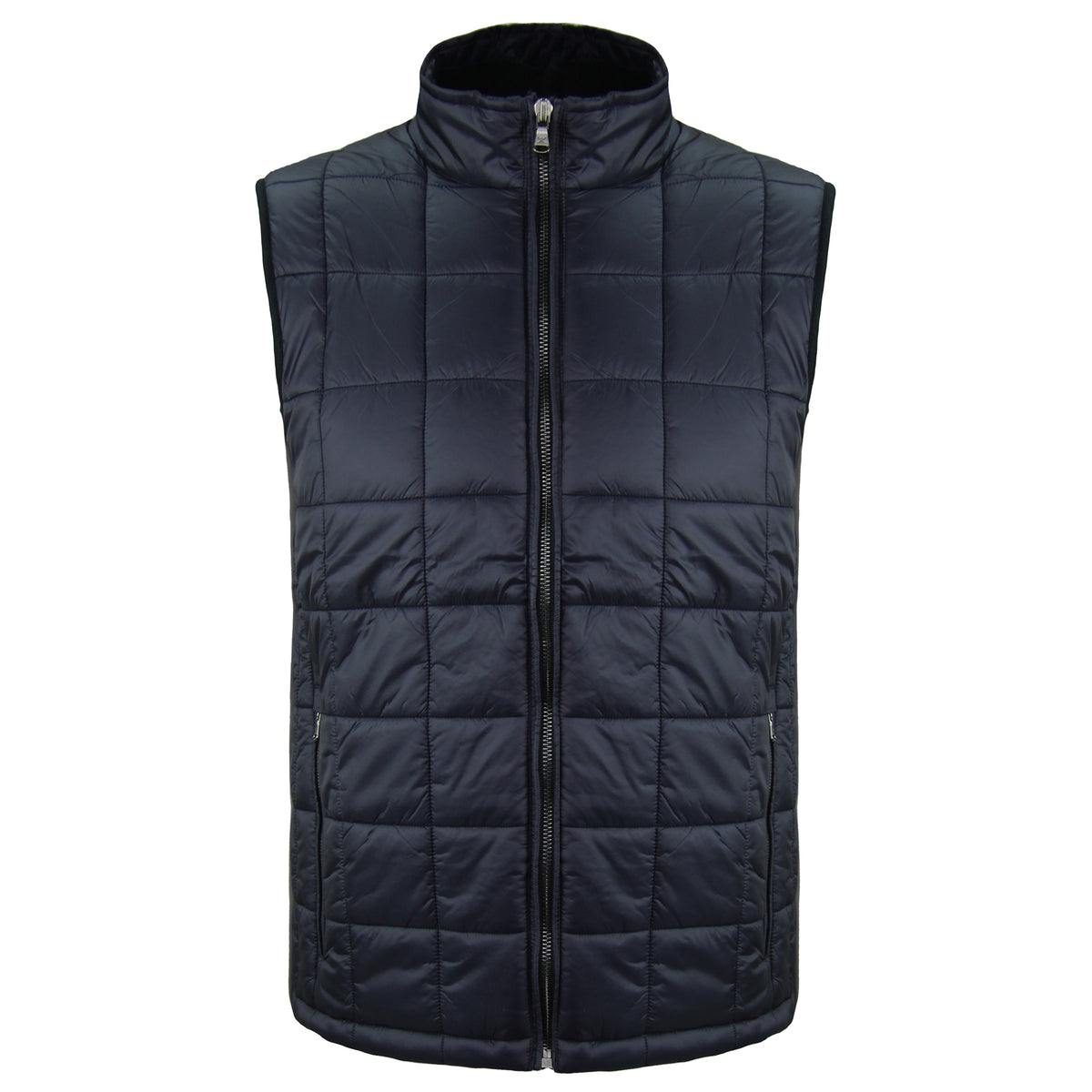 Hackett London Classic Knitted Back Sleeveless Zip Up Navy Mens Gilet HM402023 595