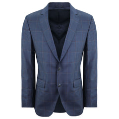 Hackett London Two Tone Windowpane Mens Navy Suit