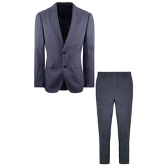 Hackett London Mouline Ptooth Mens Blue Suit