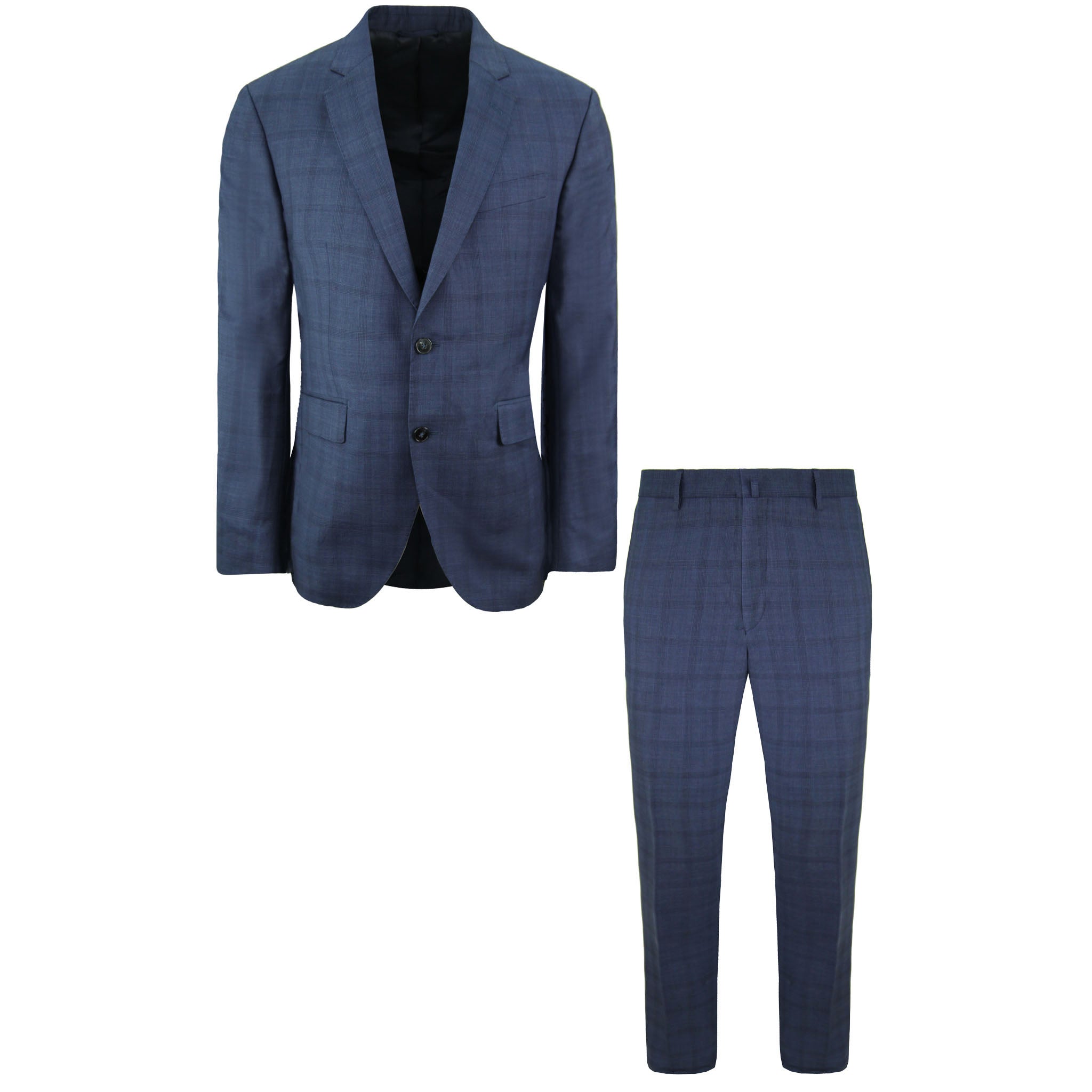 Hackett London Wool Double Breasted Mens Blue Suit