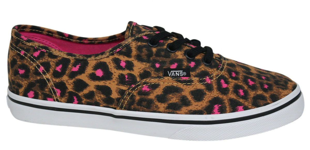 Vans Off The Wall Leopard Print Kids Brown Plimsolls