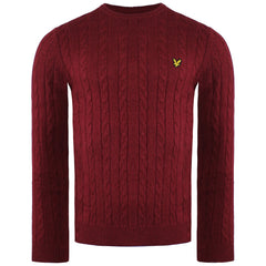 Lyle & Scott Cable Mens Burgundy Sweater