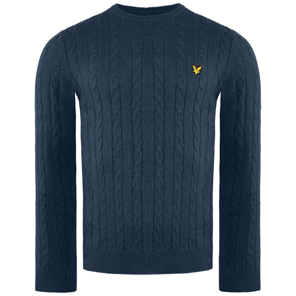 Lyle & Scott Cable Mens Navy Sweater