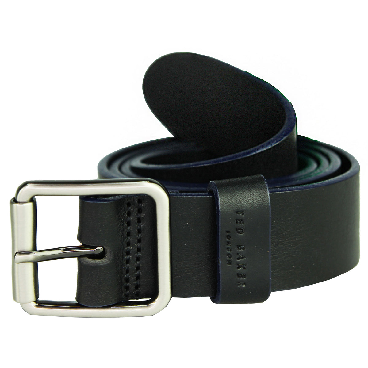 Ted Baker Causal Mens Black Leather Belt