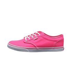 Vans Atwood Low Top Lace-Up Pink Canvas Womens Plimsolls NJ06AQ