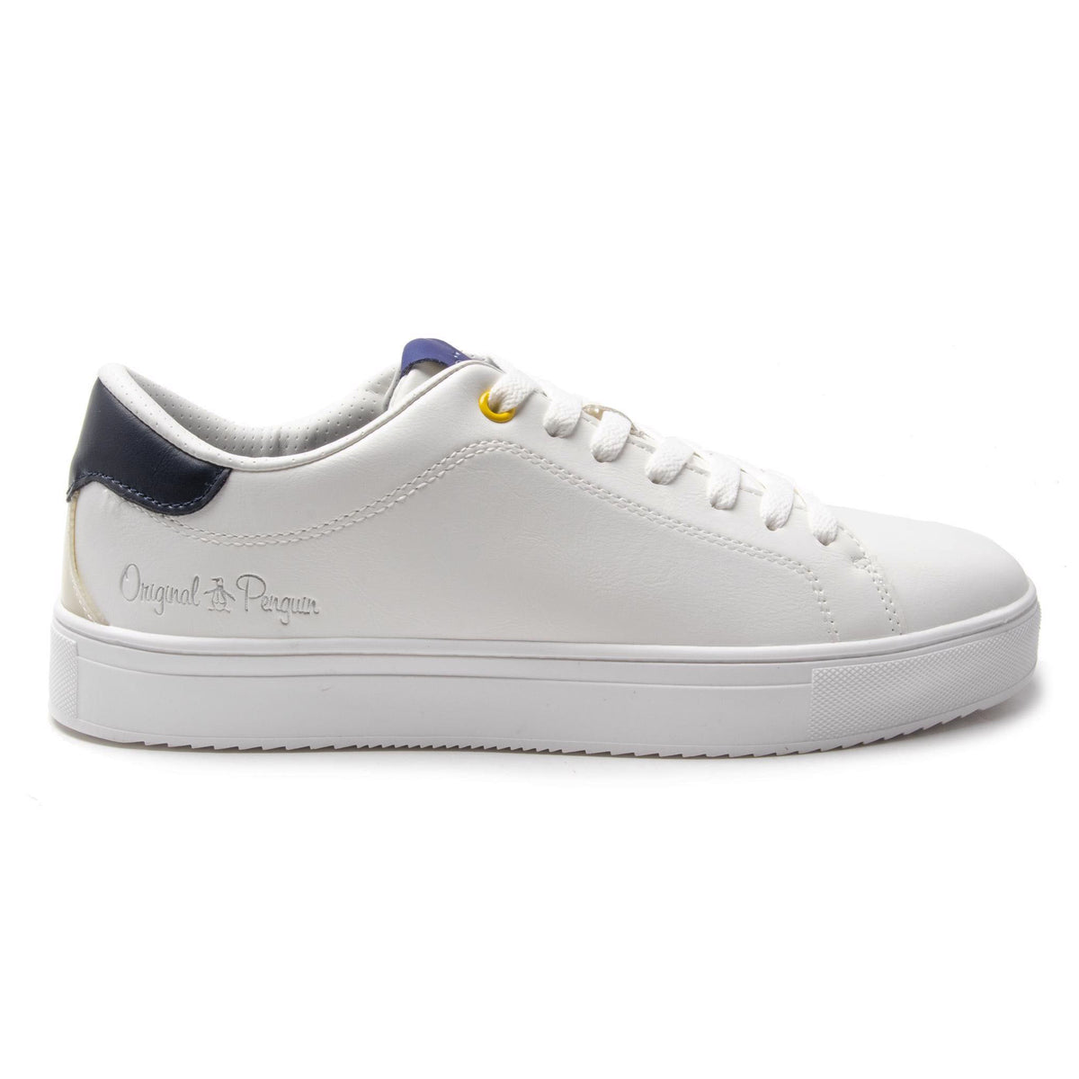 Penguin Arrow Mens White Trainers