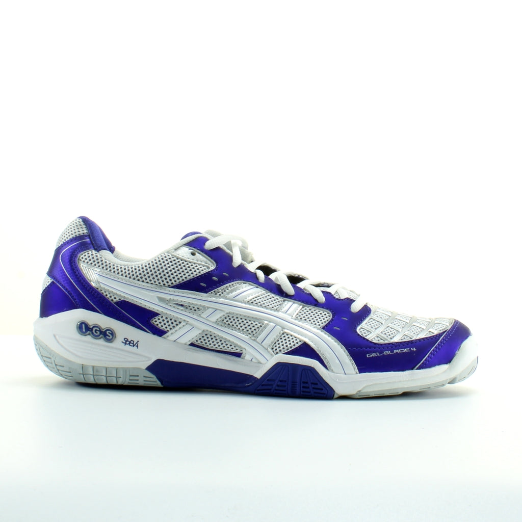 Asics Gel-Blade 4 Womens White/Purple Badminton Trainers