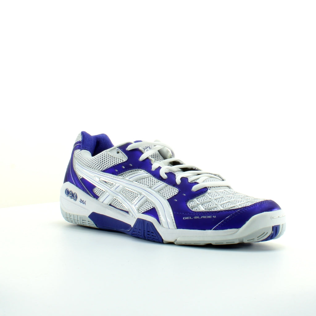 Asics Gel-Blade 4 Womens White/Purple Badminton Trainers