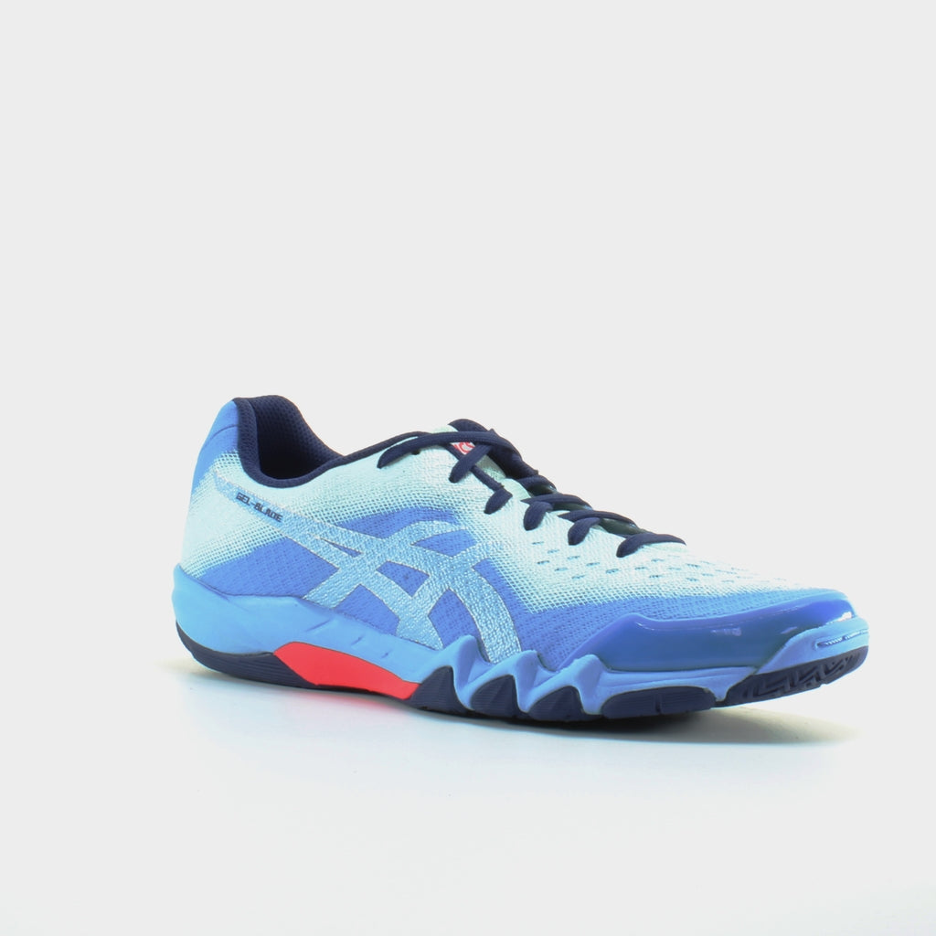 Asics Gel-Blade 6 Blue Synthetic Womens Lace Up Trainers R753N 400