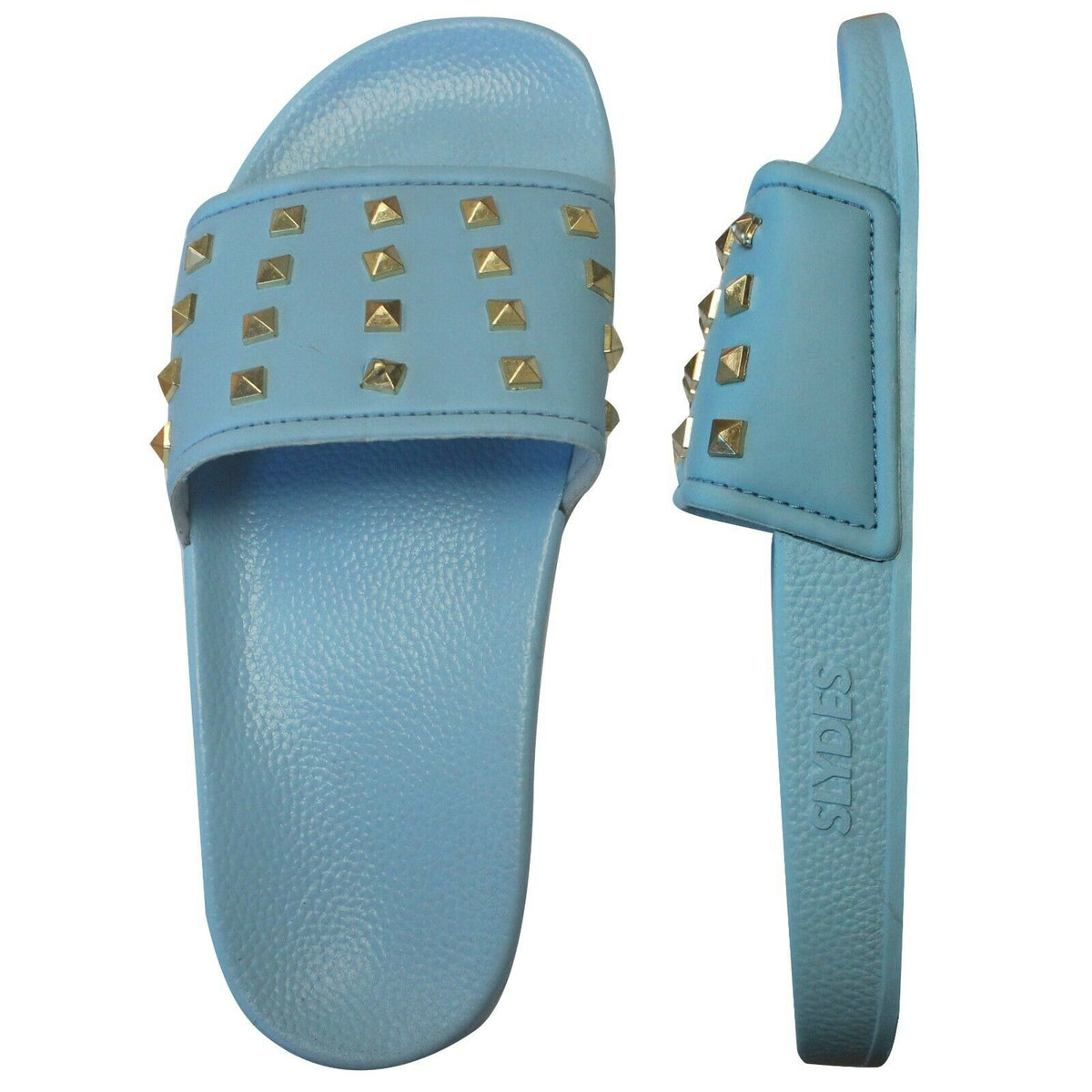 Slydes Venice Stud Blue Sliders - Womens