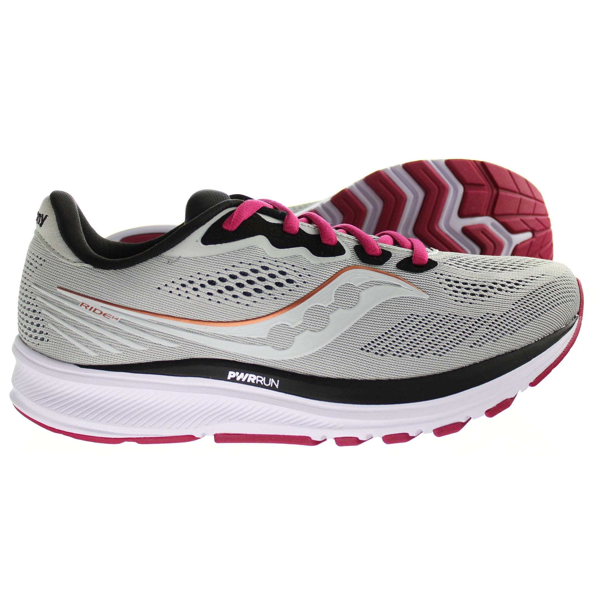 Saucony Ride 14 Grey Womens Running Trainers