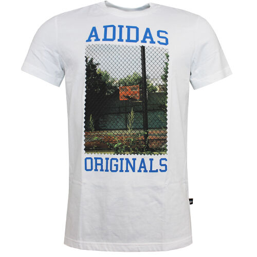 Adidas Court Photo Mens White T-Shirt