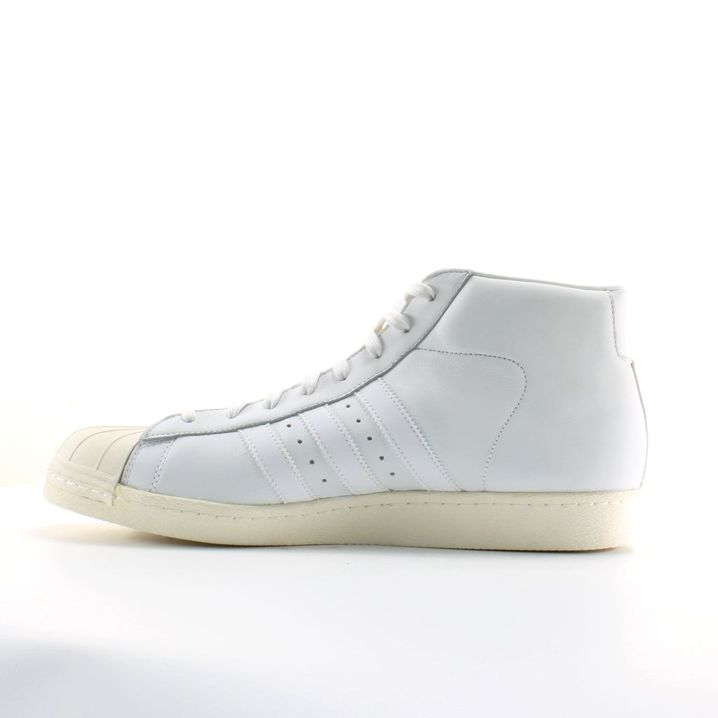 Adidas Pro Model Vintage DLX White Leather Mens Hi Lace Up Trainers S75031