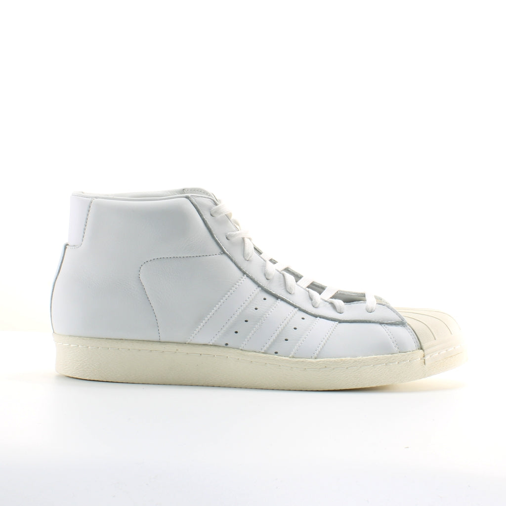 Adidas Pro Model Vintage DLX White Leather Mens Hi Lace Up Trainers S75031