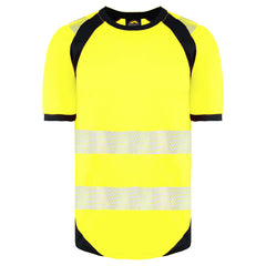 Dickies High Visibility Short Sleeve Yellow Mens Temp-IQ Work T-Shirt SA1008 YELLOW/NAVY