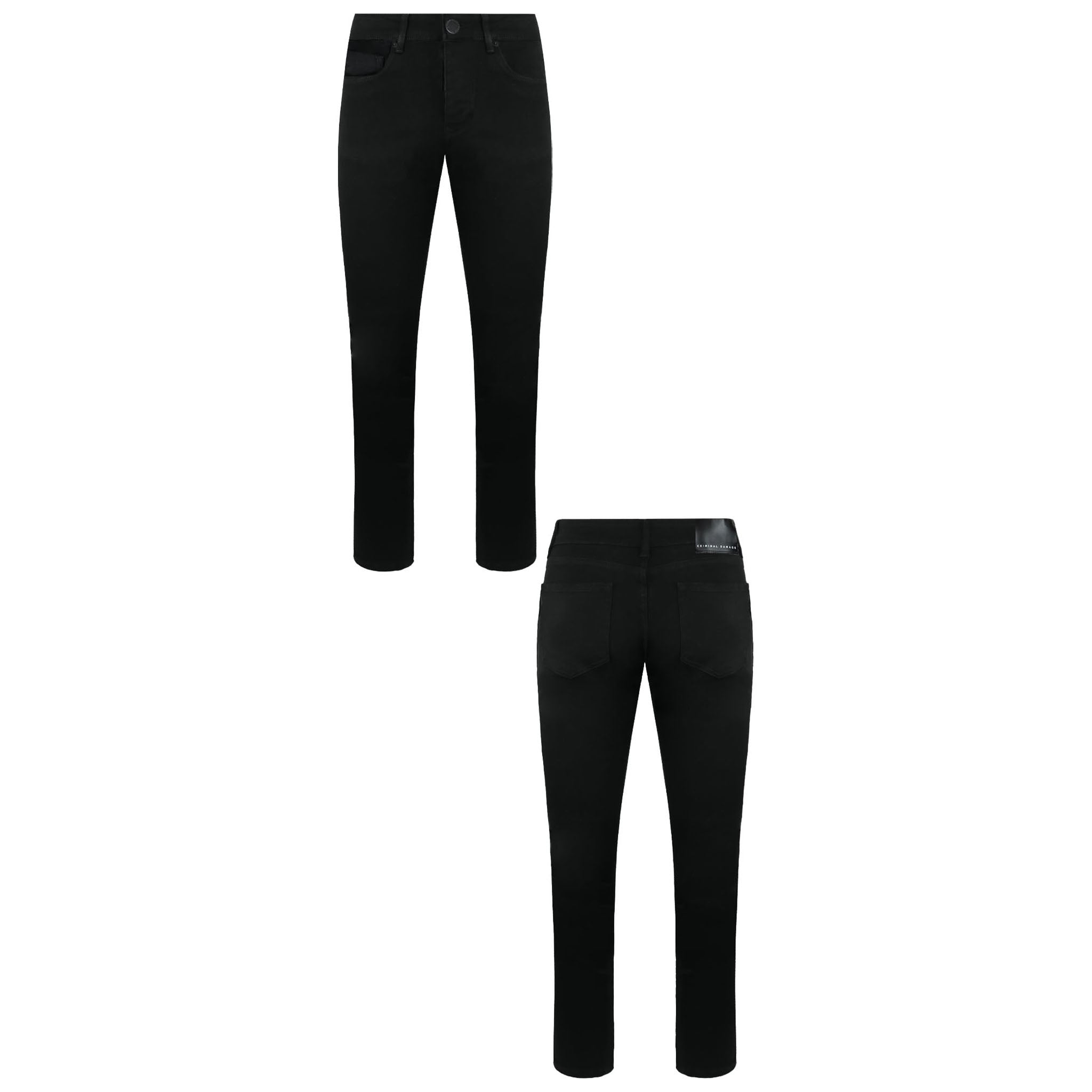 Criminal Damage Skinny Mens Black Jeans