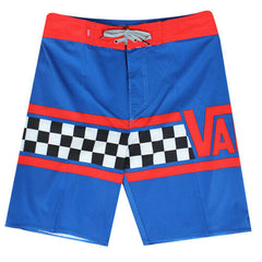 Vans Off The Wall OTW Blue Red Checkerboard Kids Casual Shorts