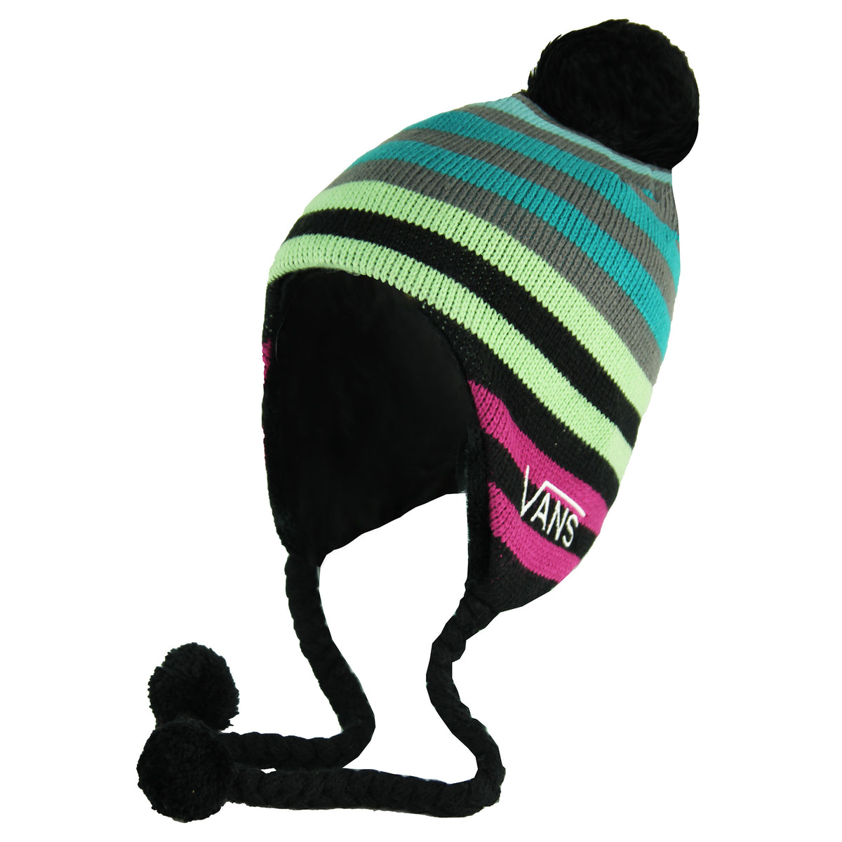 Van Ear Protection Pom Pom Striped Kids Winter Hat VUG1BJC