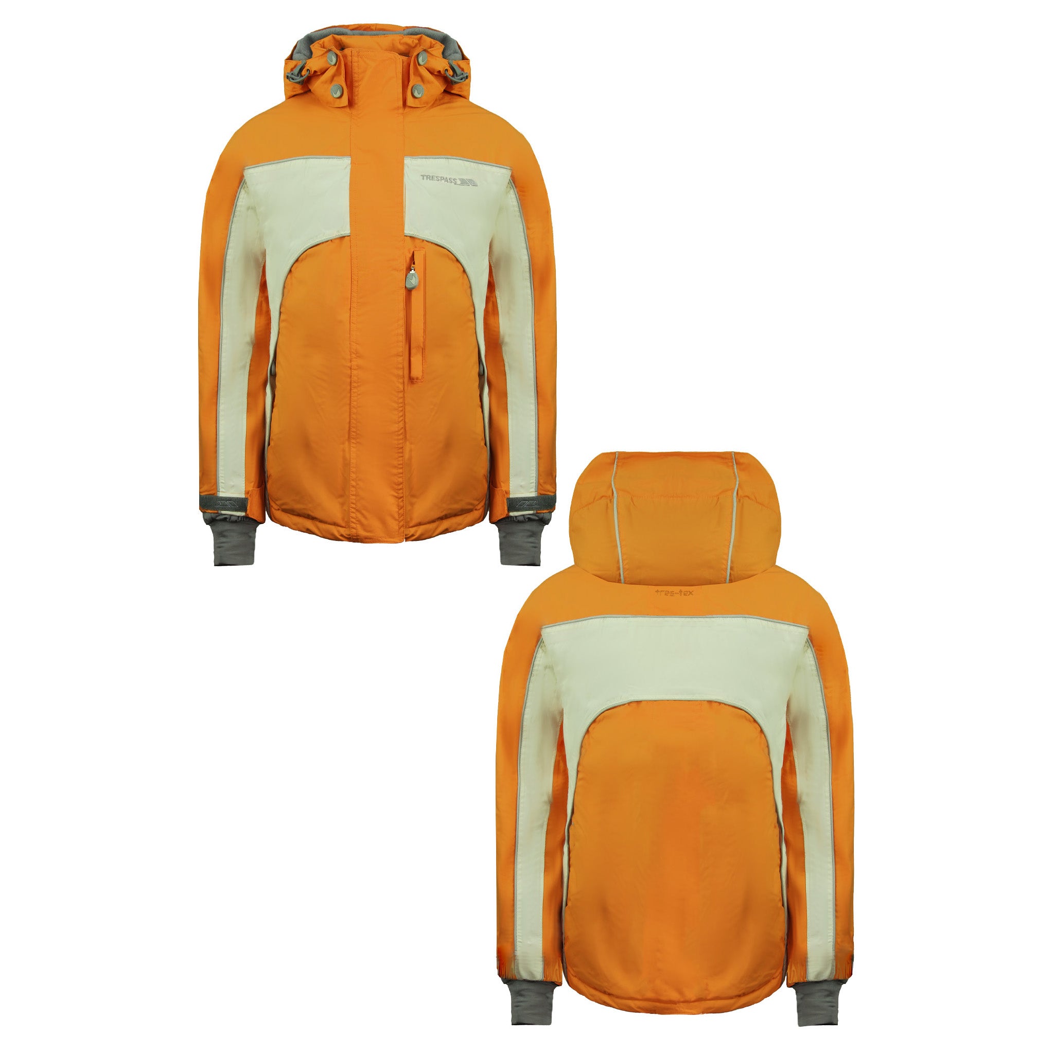 Trespass Long Sleeve Zip Up Waterproof Orange Junior Jacket ZY4023 MANDARIN